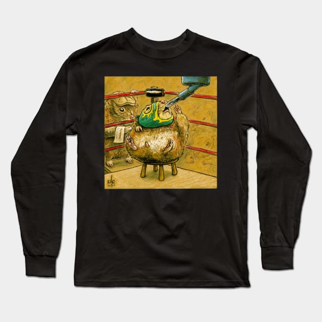 Luchador Hamster Long Sleeve T-Shirt by mikeskki